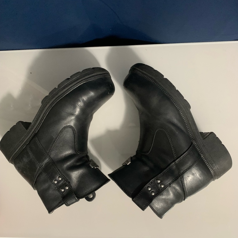 Harley-Davidson Black Leather Women's Combat Moto Boots - Picture 5 of 12